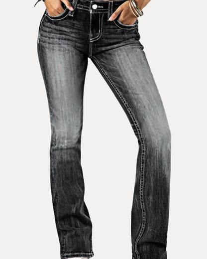 Zerrissene Straight Leg-Jeans