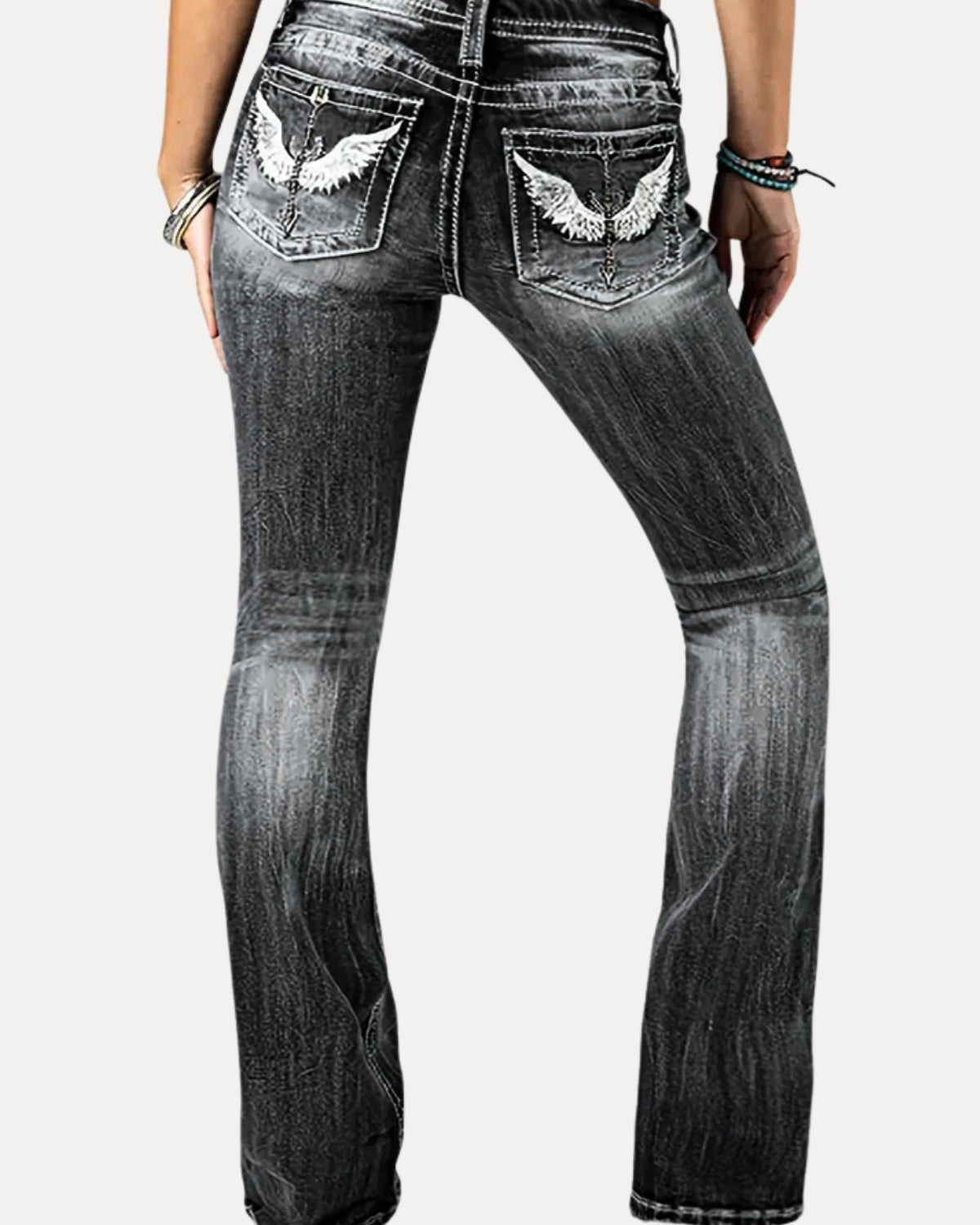 Zerrissene Straight Leg-Jeans