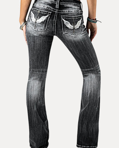 Zerrissene Straight Leg-Jeans