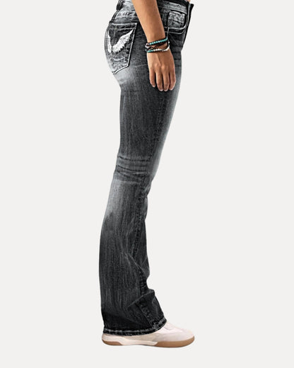 Zerrissene Straight Leg-Jeans