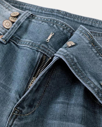 Zerrissene Straight Leg-Jeans