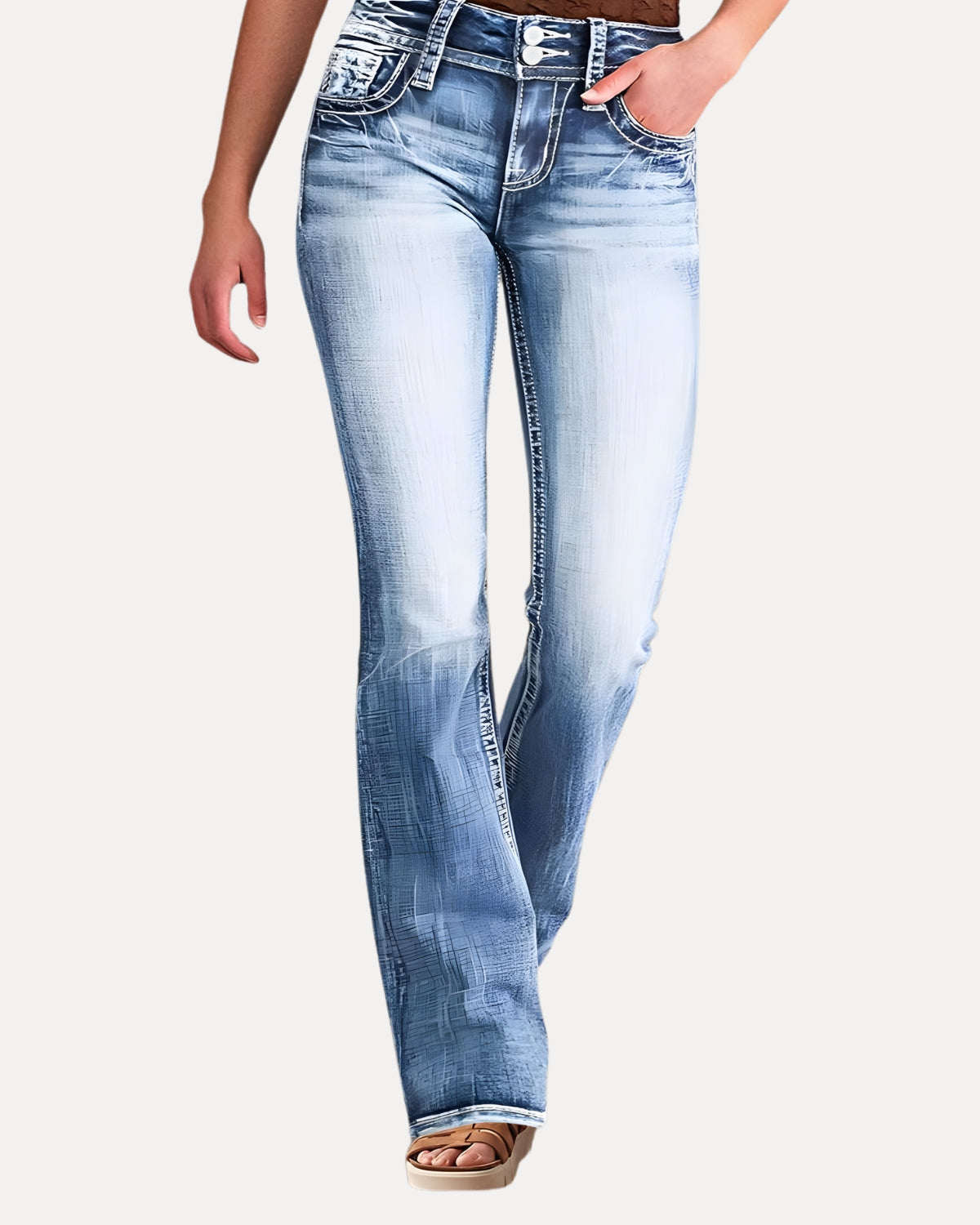 Zerrissene Straight Leg-Jeans