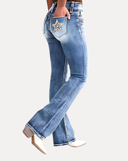 Zerrissene Straight Leg-Jeans