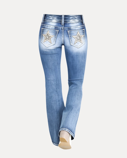 Zerrissene Straight Leg-Jeans