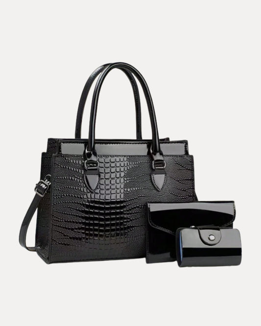 Textured Classic Handbag Set