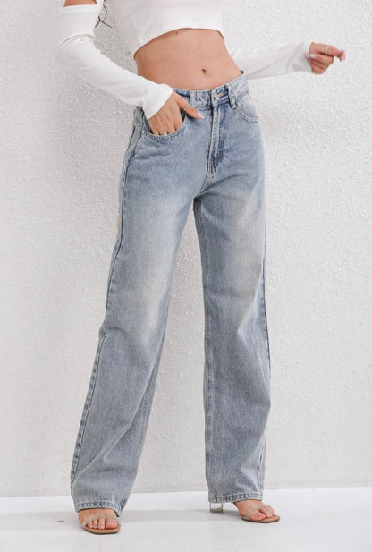 Zerrissene Straight Leg-Jeans