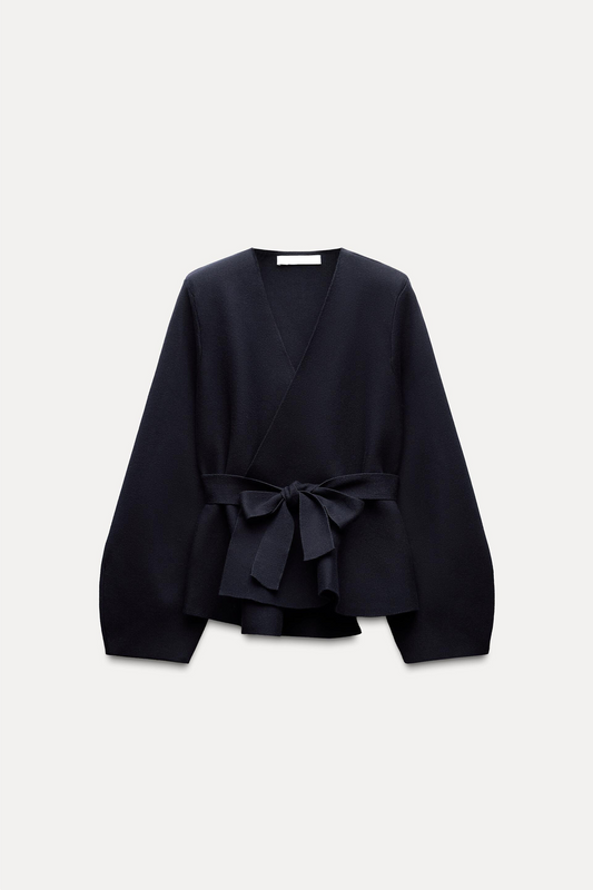 BLAZER MIT GÜRTEL UND SCHULTERPOLSTER