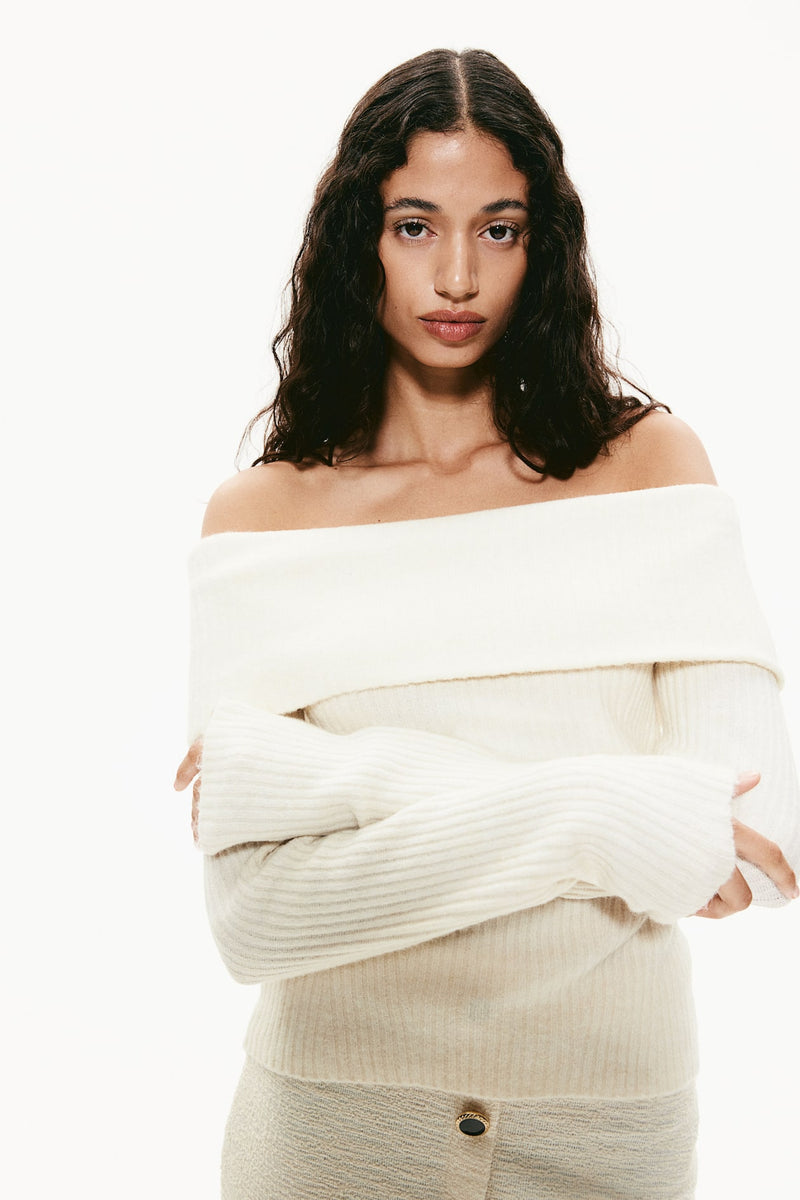 Schulterfreier Pullover
