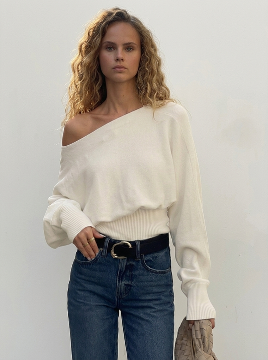 Off-Shoulder Strickpullover „Provence"