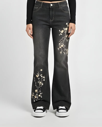 Zerrissene Straight Leg-Jeans