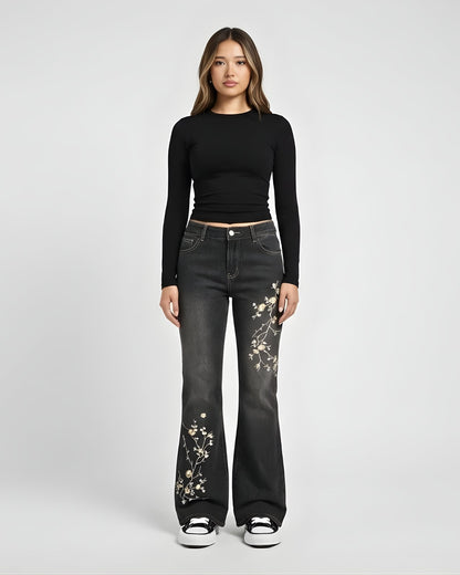 Zerrissene Straight Leg-Jeans